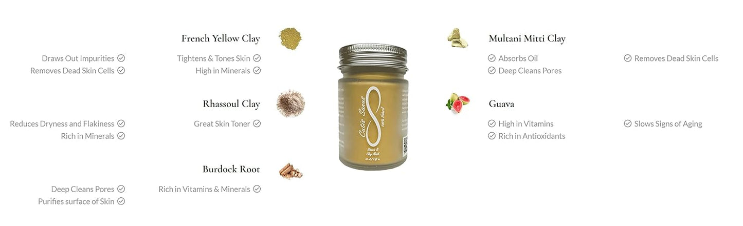 100% Natural Vitamin B Clay Exfoliating Face Mask 120g All Clay & No Water