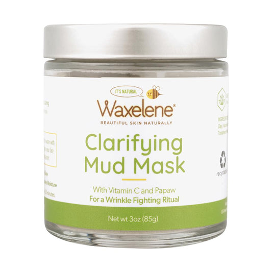 Waxelene Clarifying Mud Mask Dry Blend - Wrinkle Fighting Ritual Cleans Pores Hydrates Nourishes Skin Vitamin C Papaw Bentonite French Green Clay
