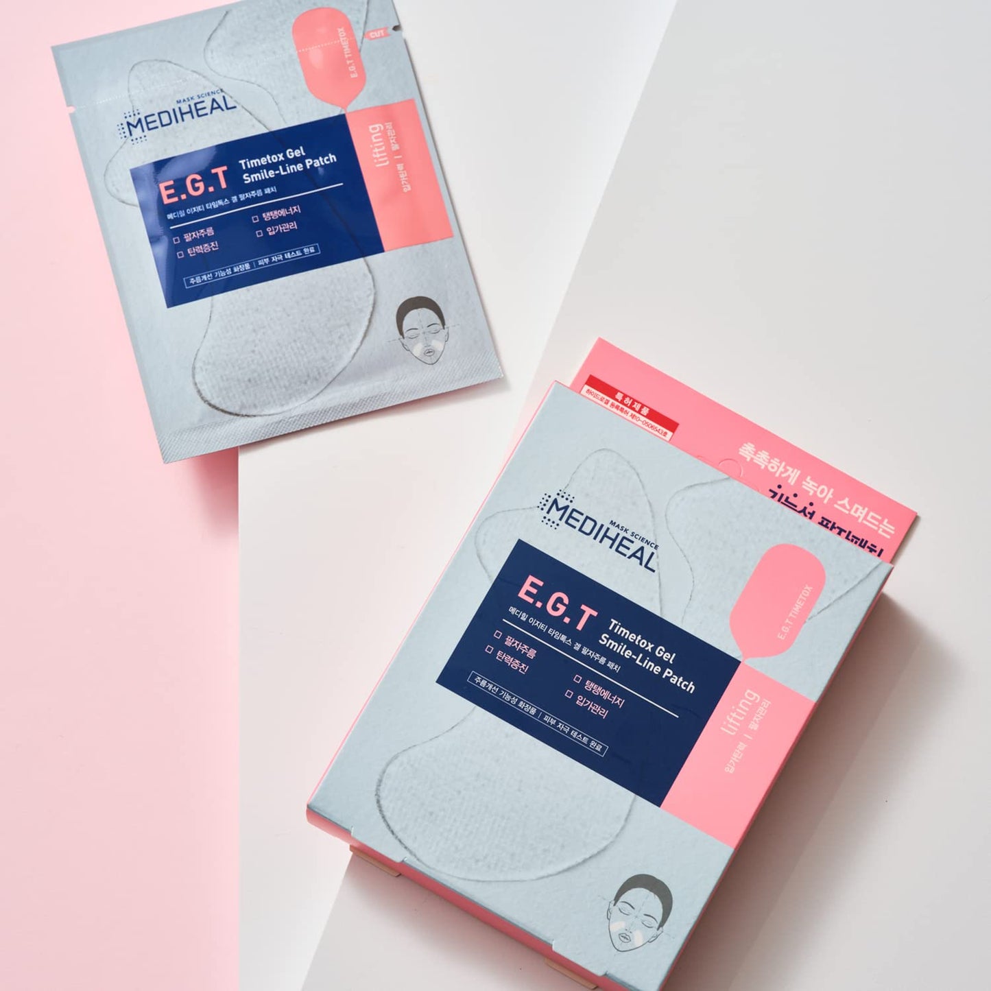 Mediheal E.G.T Timetox Gel Smile-line Patch 5 Pouch - Anti-Wrinkle Patches for Fine Lines with Marine Collagen & Adenosin - Anti-Aging, Firming Care -Water Soluble Essence Gel Type