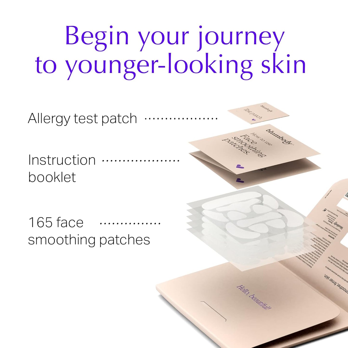 BLUMBODY Face & Forehead Wrinkle Patches - Anti Wrinkle Facial Patches to Smooth Eye, Mouth, Forehead Wrinkles - Non-Silicone Face Tape for Fine Wrinkles between Eyes & Face - Patches (30 day supply)