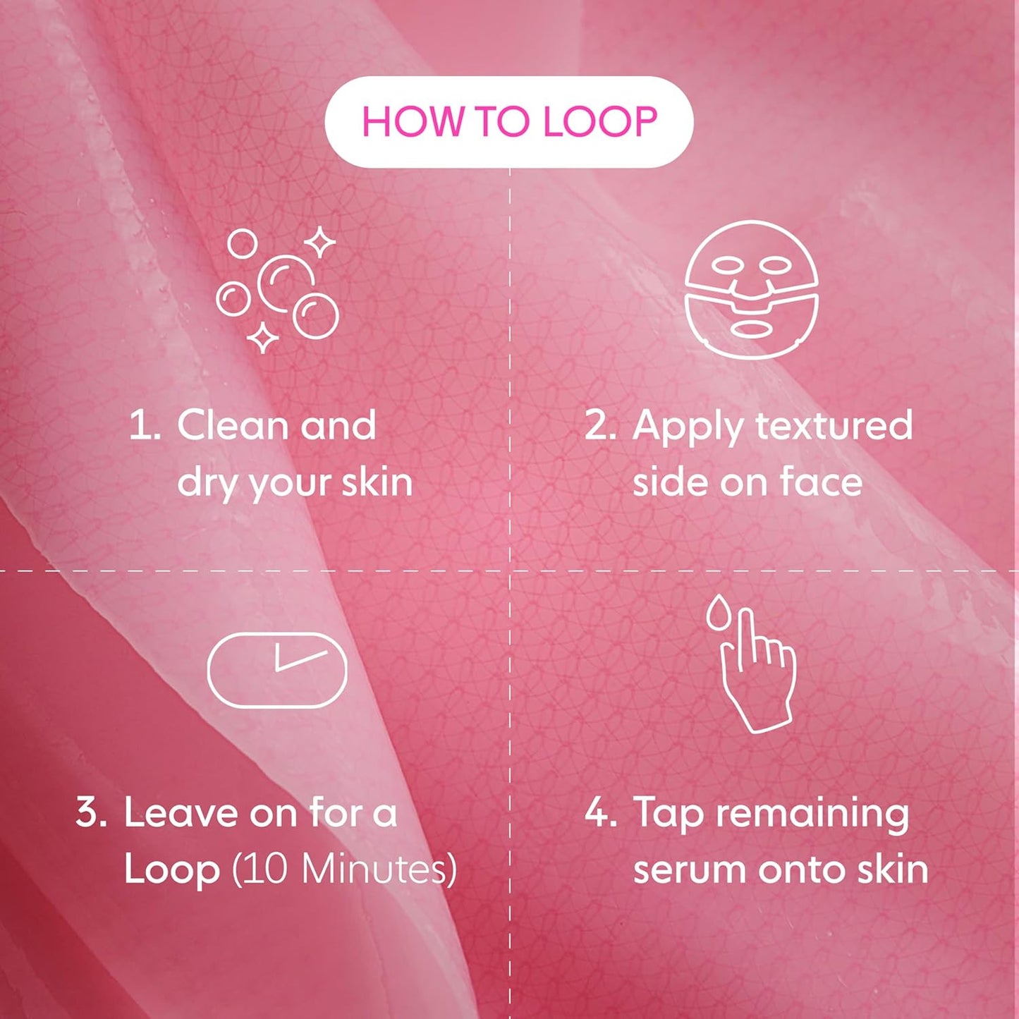 LOOPS DOUBLE TAKE - Glow Hydrogel Face Mask - Calms and Soothes Skin’s Surface - Helps Refine Pores and Brighten for a Flawless Face - Leaves You Glowing and Luminous - For All Skin Types - 1 Pc
